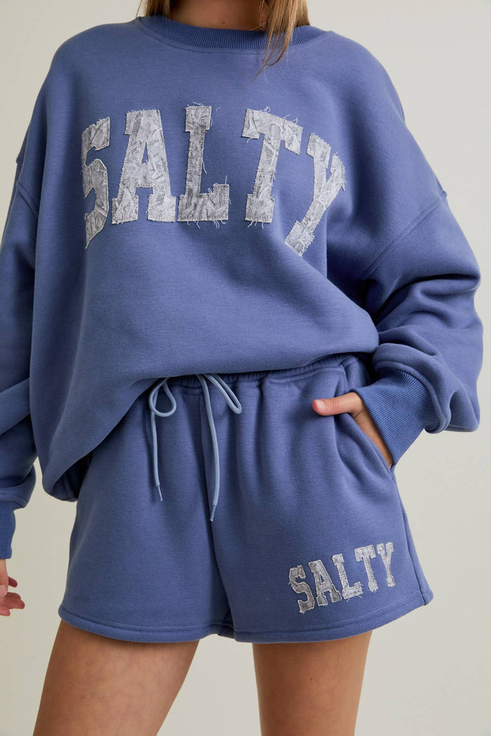 'Salty' Oversized Sweatshirt & Sweat Short Set