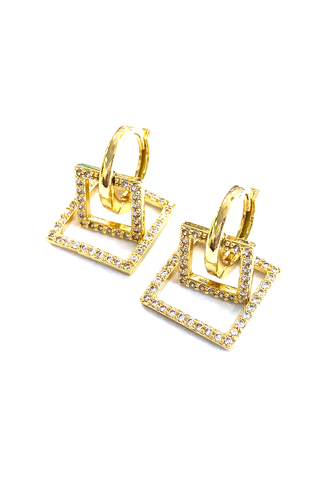 Scarlett Gold Huggie Square