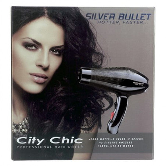 Silver Bullet City Chic Hair Dryer 2000W Black