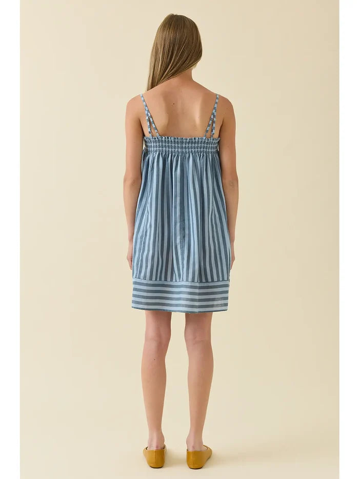 Smocked Stripe Cami Dress