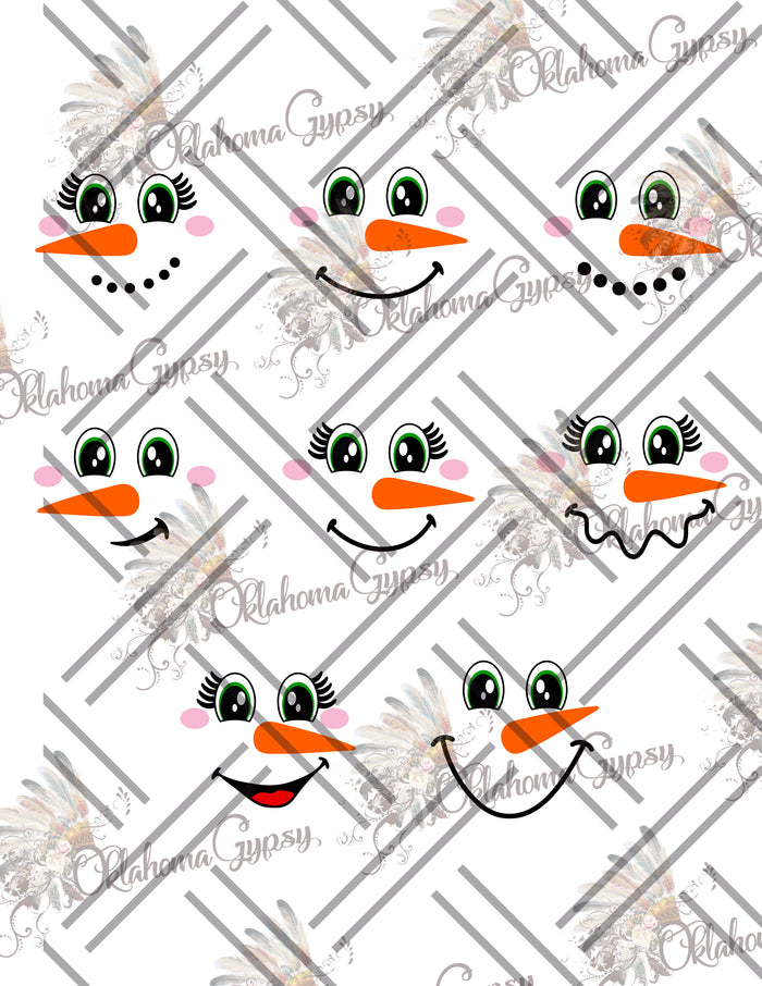 Snowman Faces Digital File