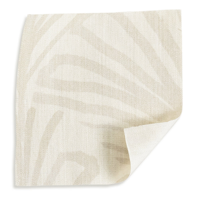 Suzy Sand Printed Linen Curtain sand linen fabric swatch made to order in the USA with short lead times