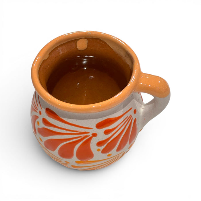 Tri Orange on White Engobe Mug