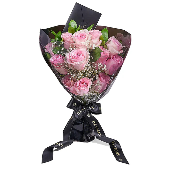 Valentine's Day Pink Rose Bouquet with Baby's Breath – the bouquet