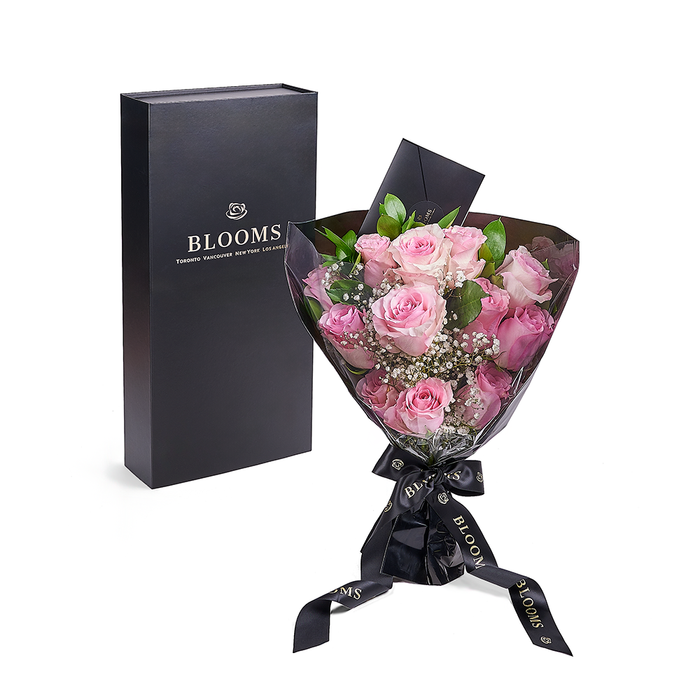 Valentine's Day Pink Rose Bouquet with Designer Wrap – the bouquet