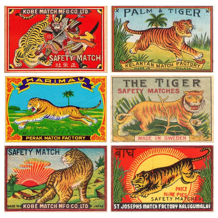 Vintage Tigers Mini Matchbox