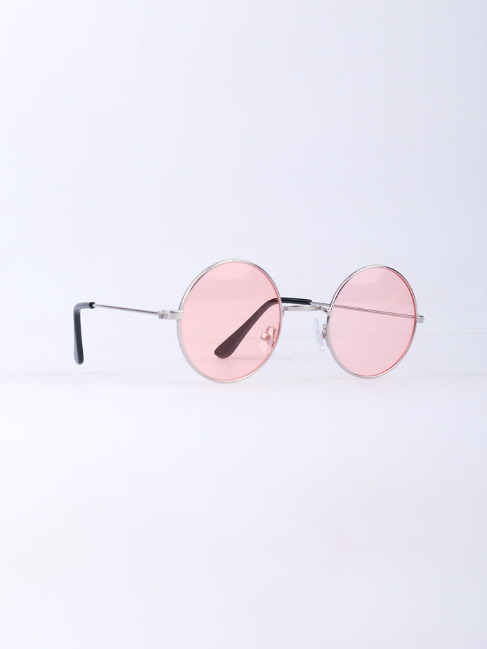 Wireframe Round Lennon Sunglasses | Pink-Image 2