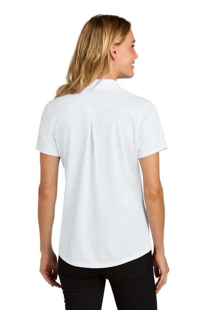 Women's White Polyester Pique Moisture Wicking Referee Shirt