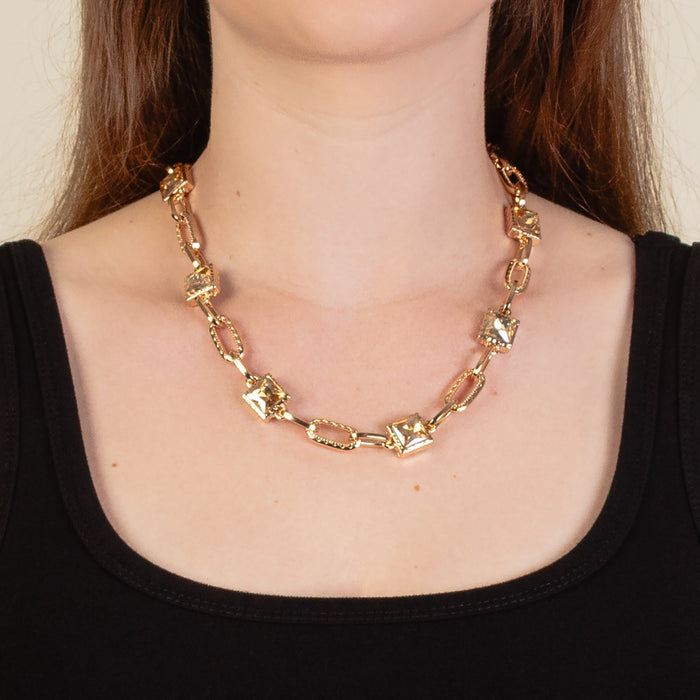 12009 - Crystal Necklace - Gold