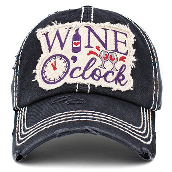 1408 - Wine O'clock Hat - Black