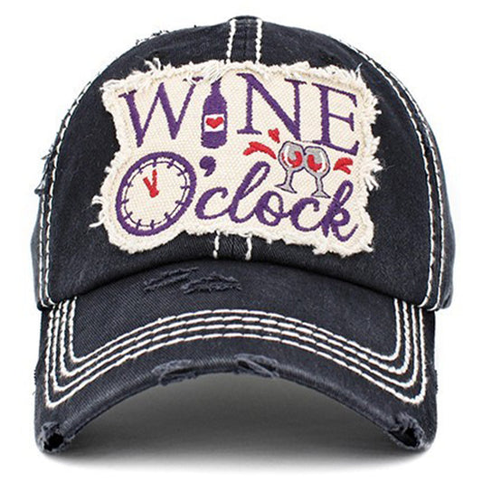 1408 - Wine O'clock Hat - Black