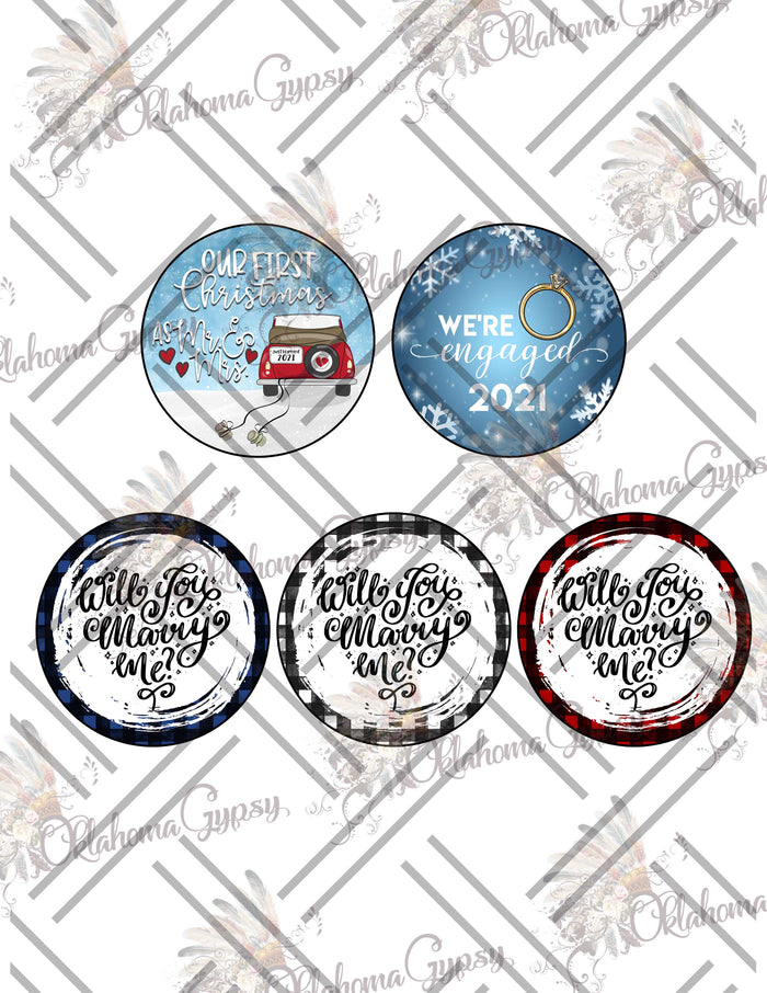 2021 Wedding Christmas Ornaments Digital File