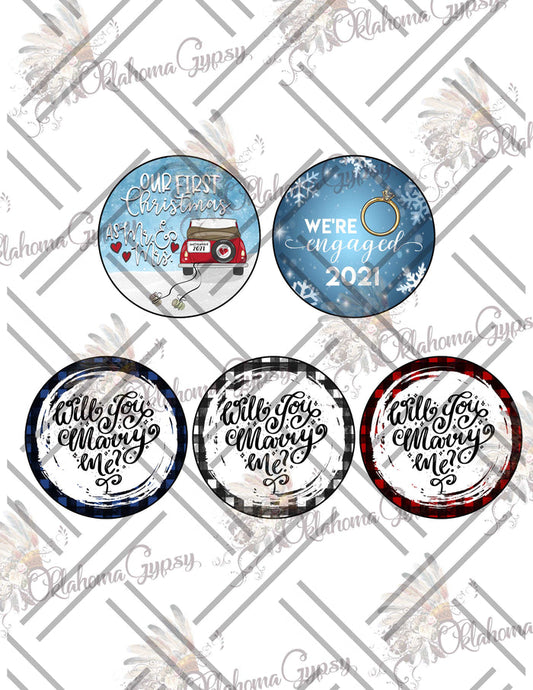 2021 Wedding Christmas Ornaments Digital File