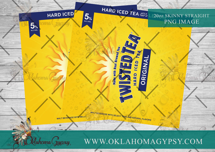 20oz Skinny Straight Twisted Tea Inspired Label Digital File