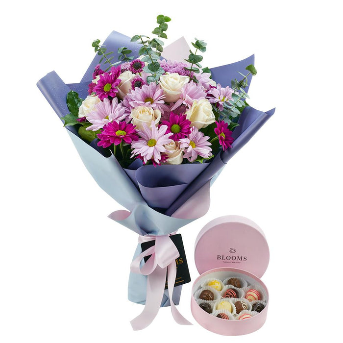 24-Stem Pink Rose and Daisy Floral Wrap Bouquet – the bouquet