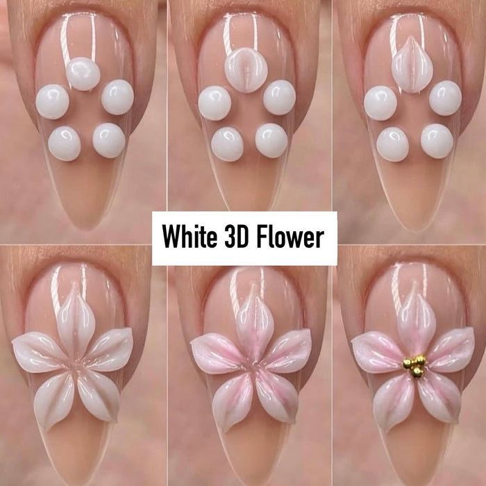 3D Flower Sculpture Molding Gel for Nail Design Super White / Clear / White Pearl