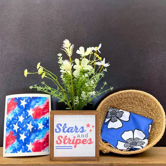 4th of July Stars & Stripes Swedish Dishcloths- Summer Decor