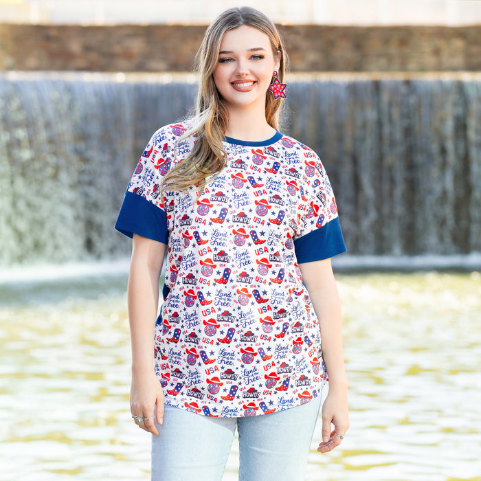 50078 - 4th of July Half Sleeve Top