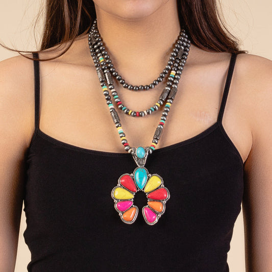72890 - Squash Blossom Necklace - Multi
