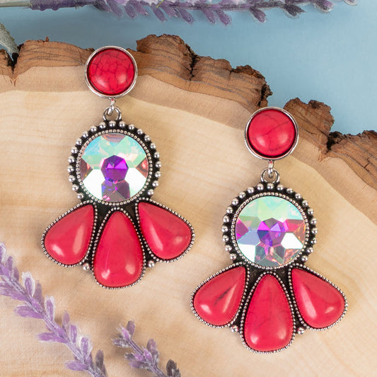 93413 - Squash Blossom Earrings - Red