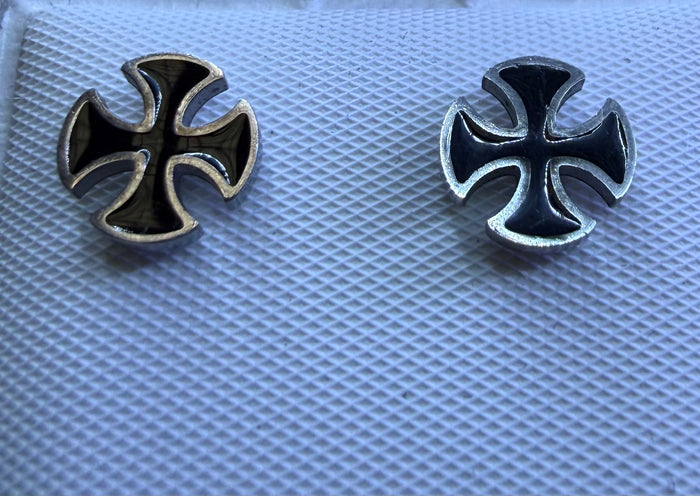 Iron Cross Flat Back Earrings