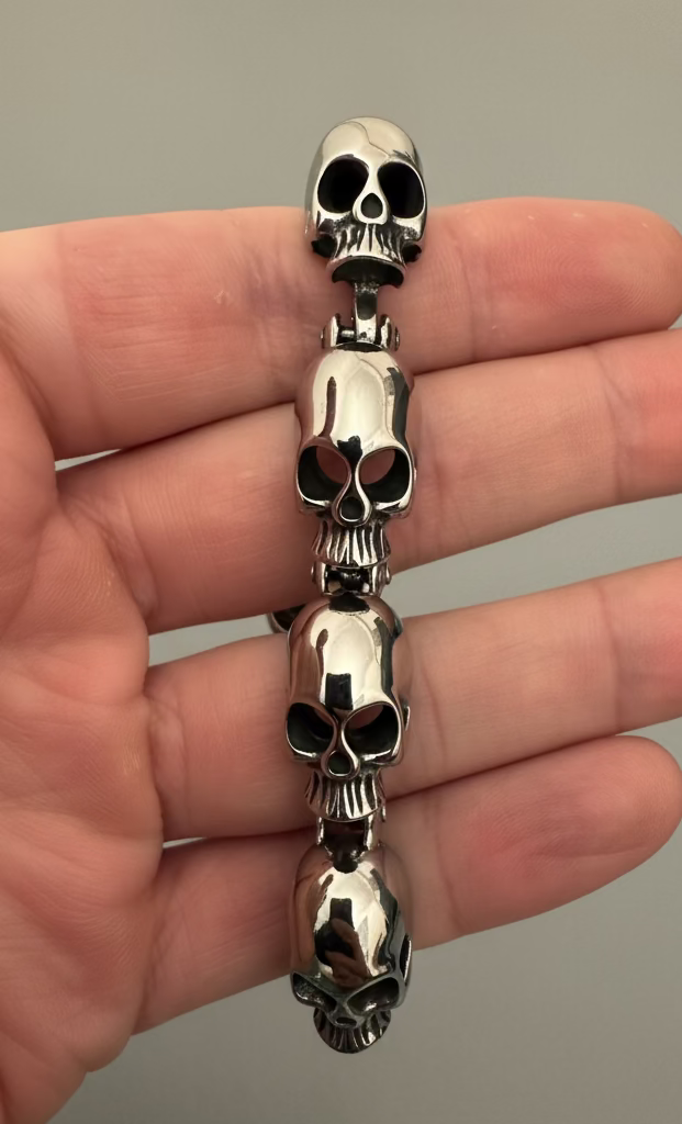 Skull Stack Link Bracelet