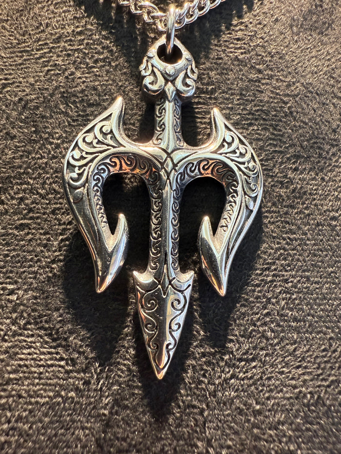 Poseidon Trident Pendant & Necklace Set