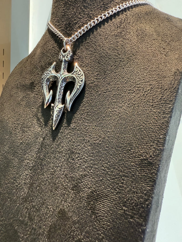 Poseidon Trident Pendant & Necklace Set