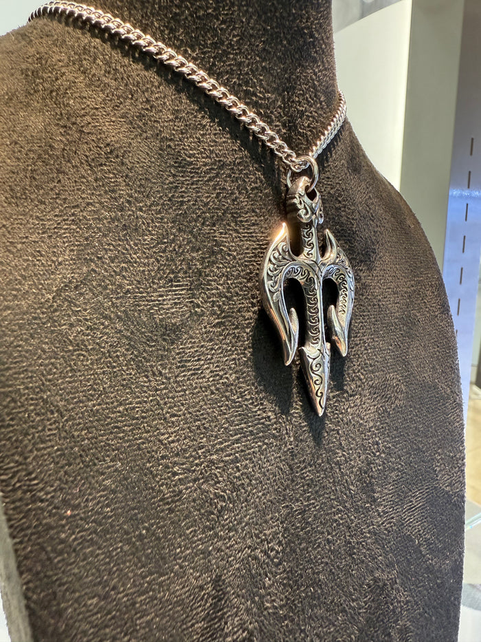 Poseidon Trident Pendant & Necklace Set