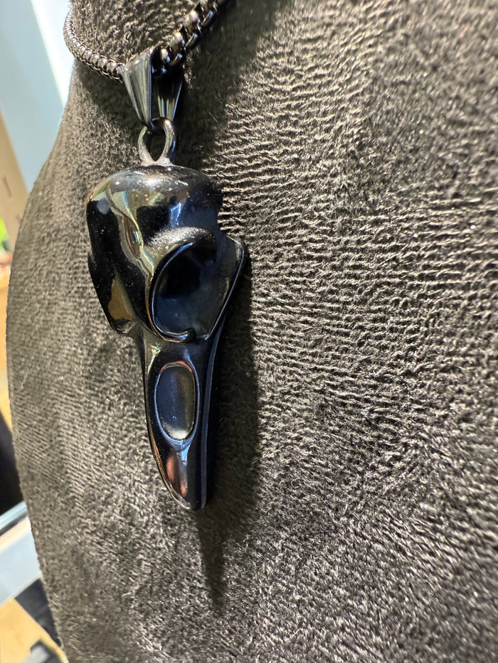 Titanium Raven Pendant & Necklace Set