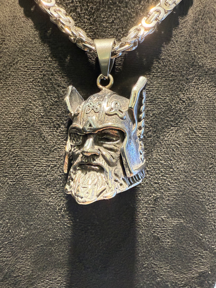 "The Allfather" Odin Titanium Bell Pendant & Necklace Set