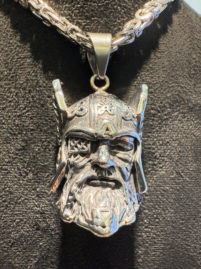 "The Allfather" Odin Titanium Bell Pendant & Necklace Set