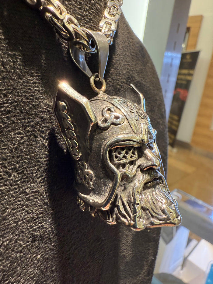 "The Allfather" Odin Titanium Bell Pendant & Necklace Set