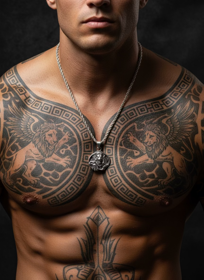 Fierce Lion Pendant & Necklace Set