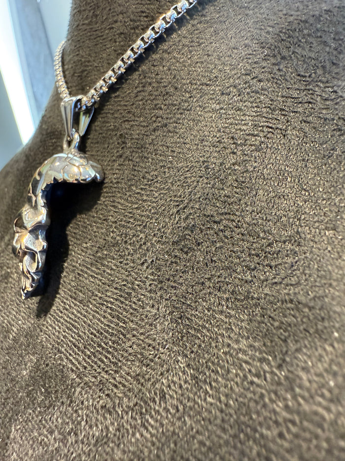 Half Skull Pendant & Necklace Set