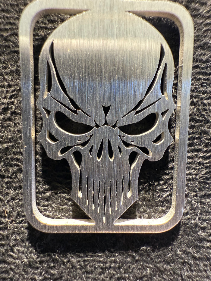 Stainless Steel Skull Medal and Necklace