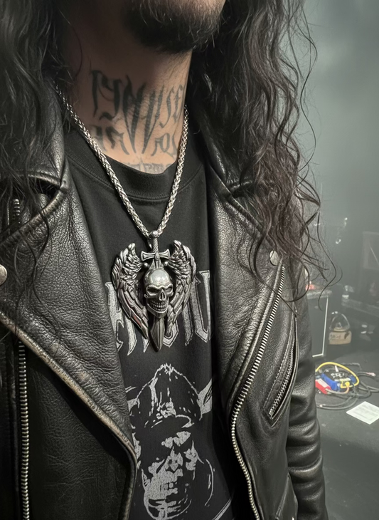 "Winged Sword Skull" Pendant & Necklace