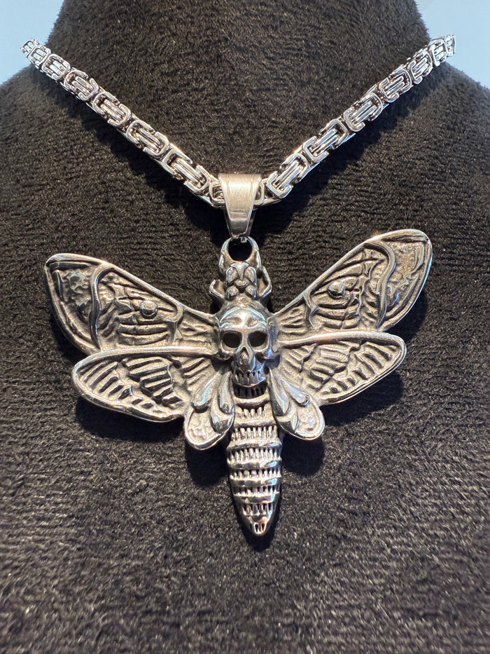"Death Moth" Titanium Pendant & Necklace Set