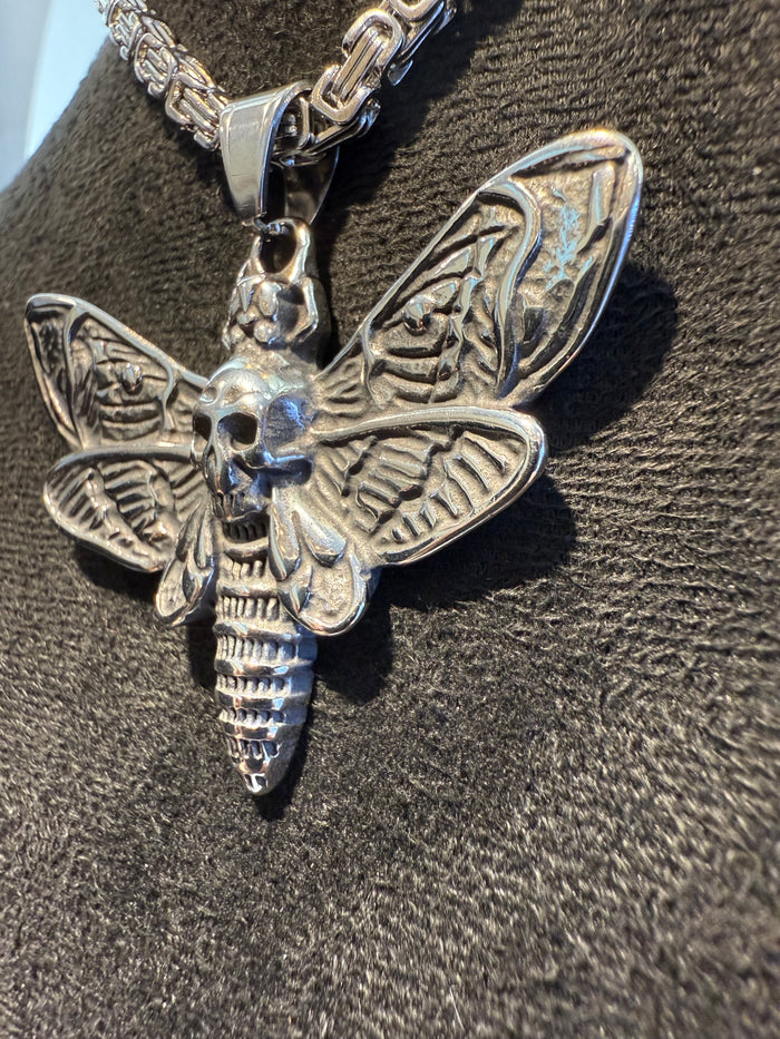 "Death Moth" Titanium Pendant & Necklace Set