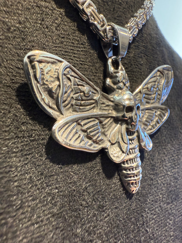 "Death Moth" Titanium Pendant & Necklace Set