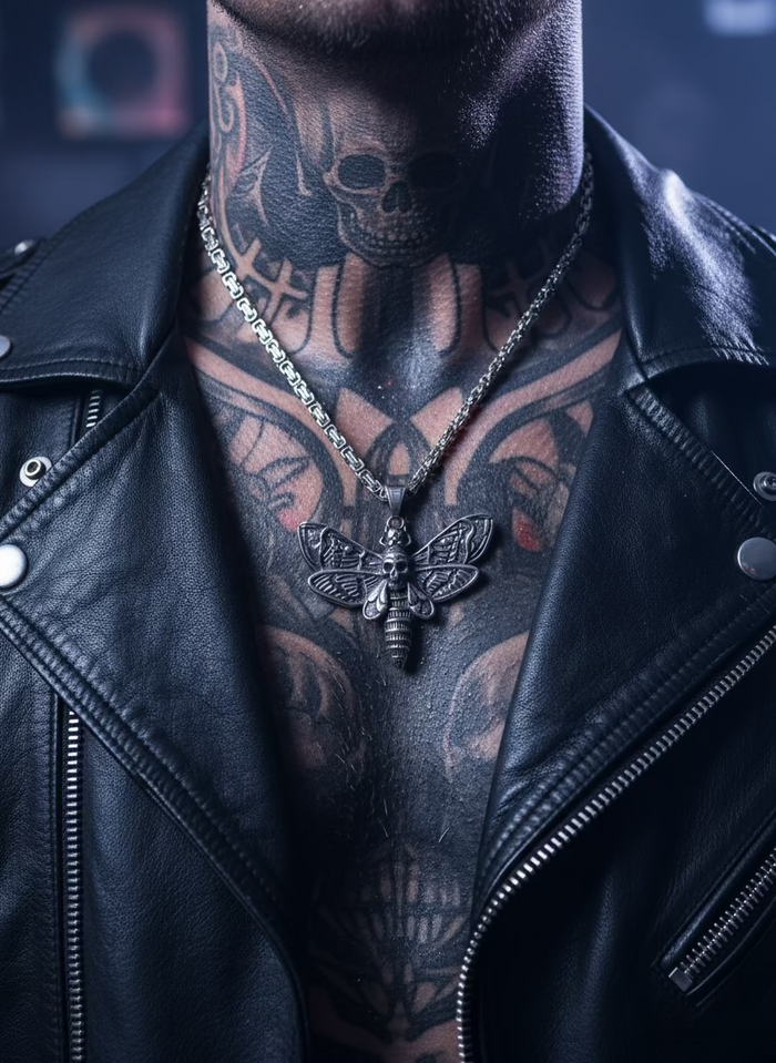 "Death Moth" Titanium Pendant & Necklace Set