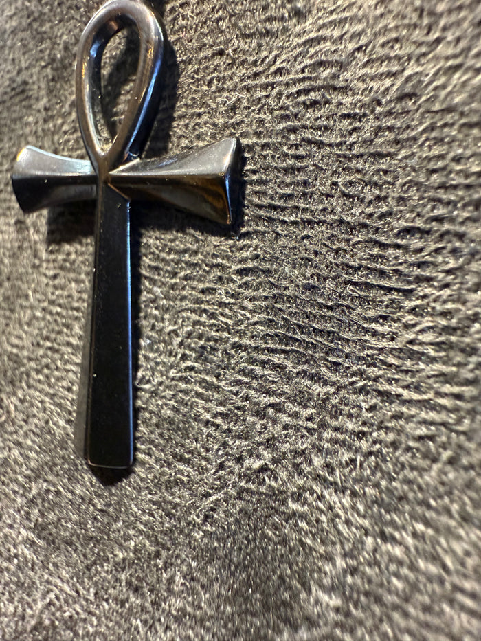 Black Titanium Ankh Pendant & Necklace Set