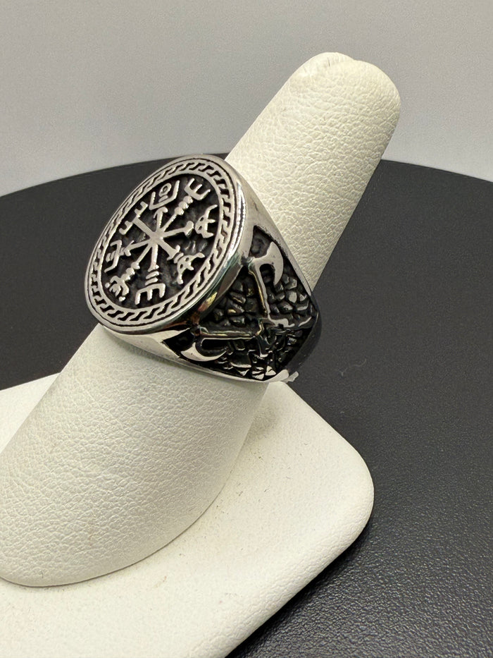 Titanium Double Axe Vegisir Ring