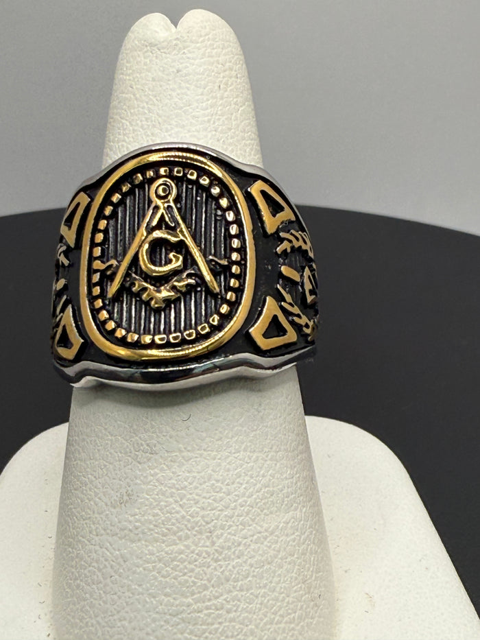 Two Tone Mason Signet Ring