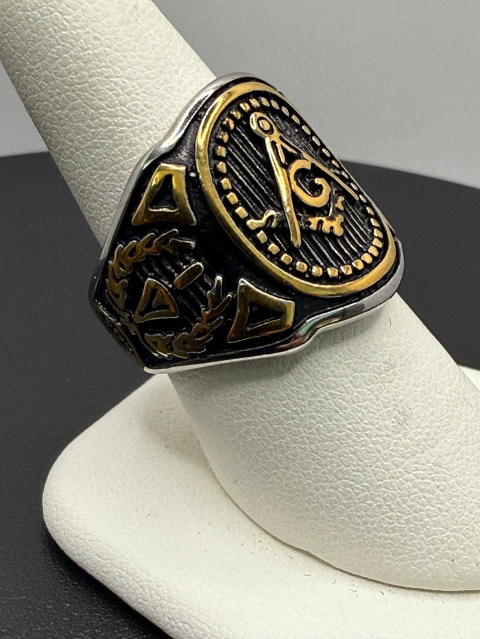 Two Tone Mason Signet Ring