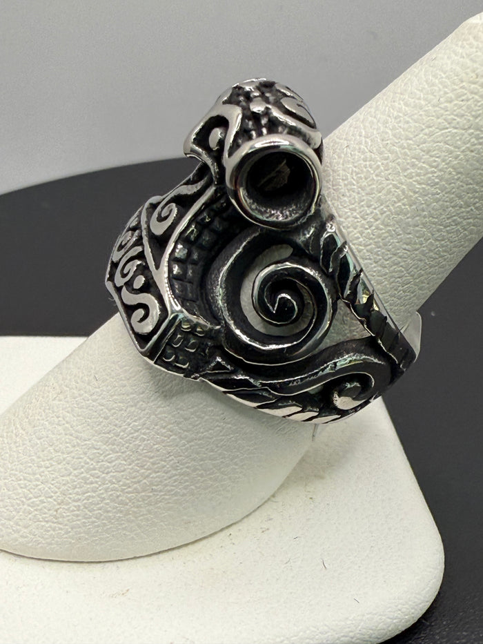 Titanium Ancient Scroll Mjolnir Ring