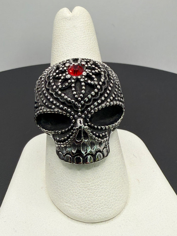 Titanium Sugar Skull Ring