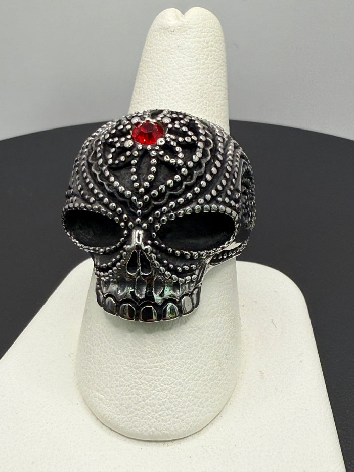 Titanium Sugar Skull Ring