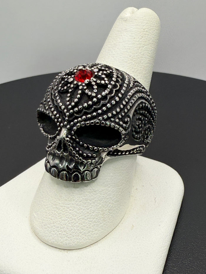 Titanium Sugar Skull Ring