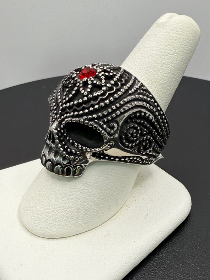 Titanium Sugar Skull Ring